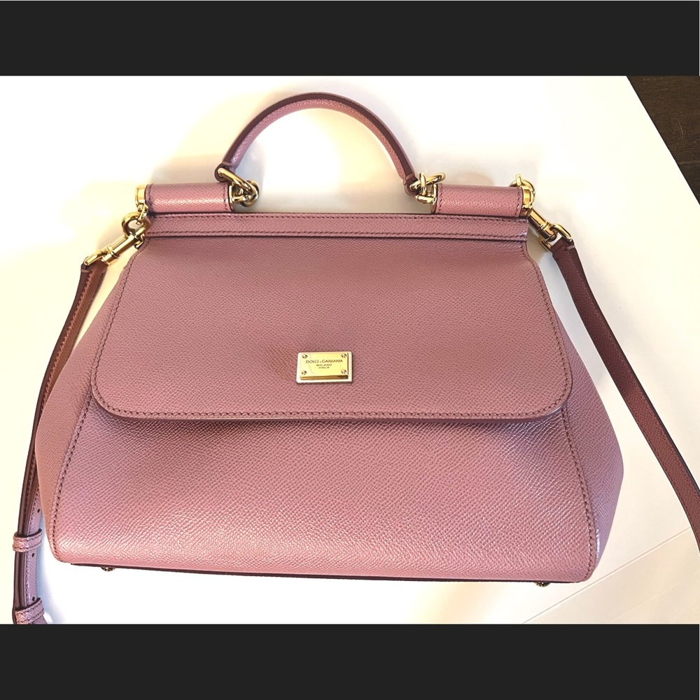 Dolce Gabbana Sicily medium bag calfskin in pink